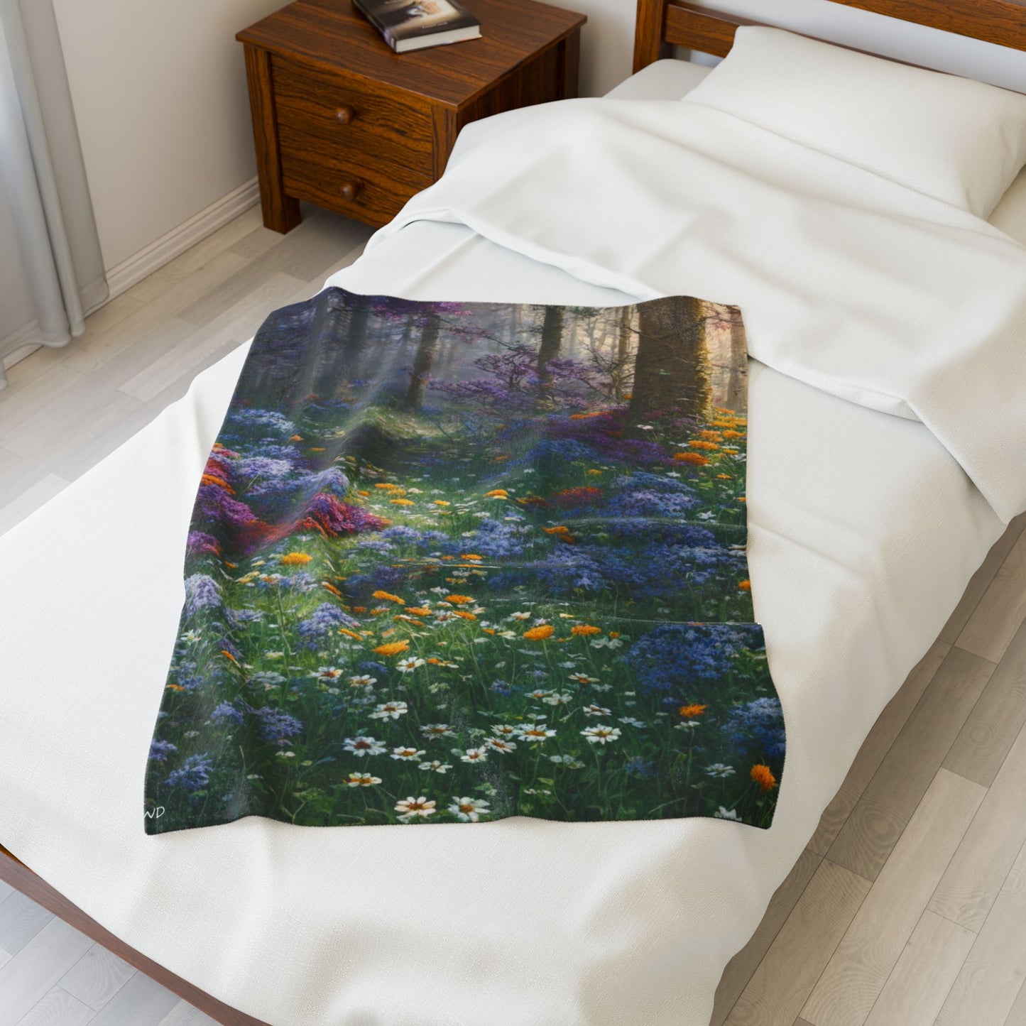 Velveteen Plush Blanket – Whispers of a Blooming Forest