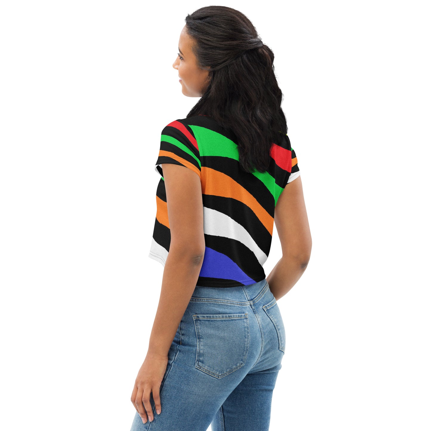 Retro Abstract Crop Tee – Courbes Design