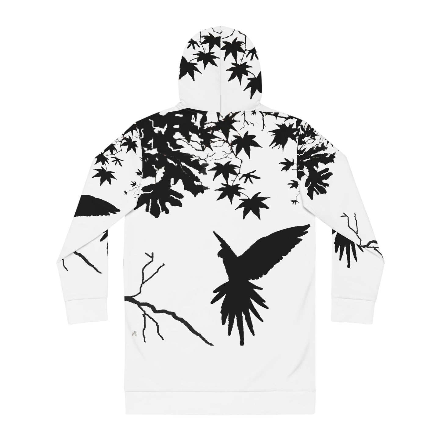 Women’s Hoodie Dress – Black Bird Serenity