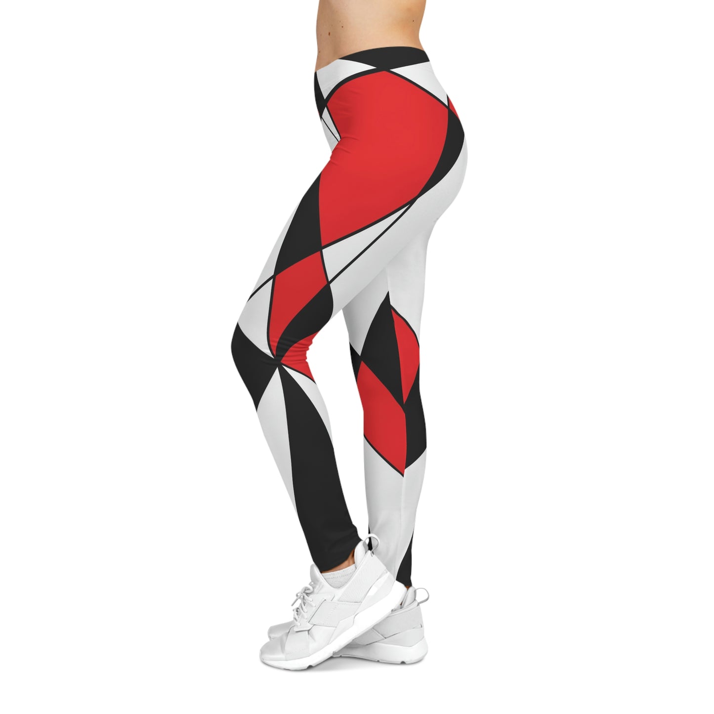 Women’s Leggings – 3 Colors 2 Retro Geometric Red
