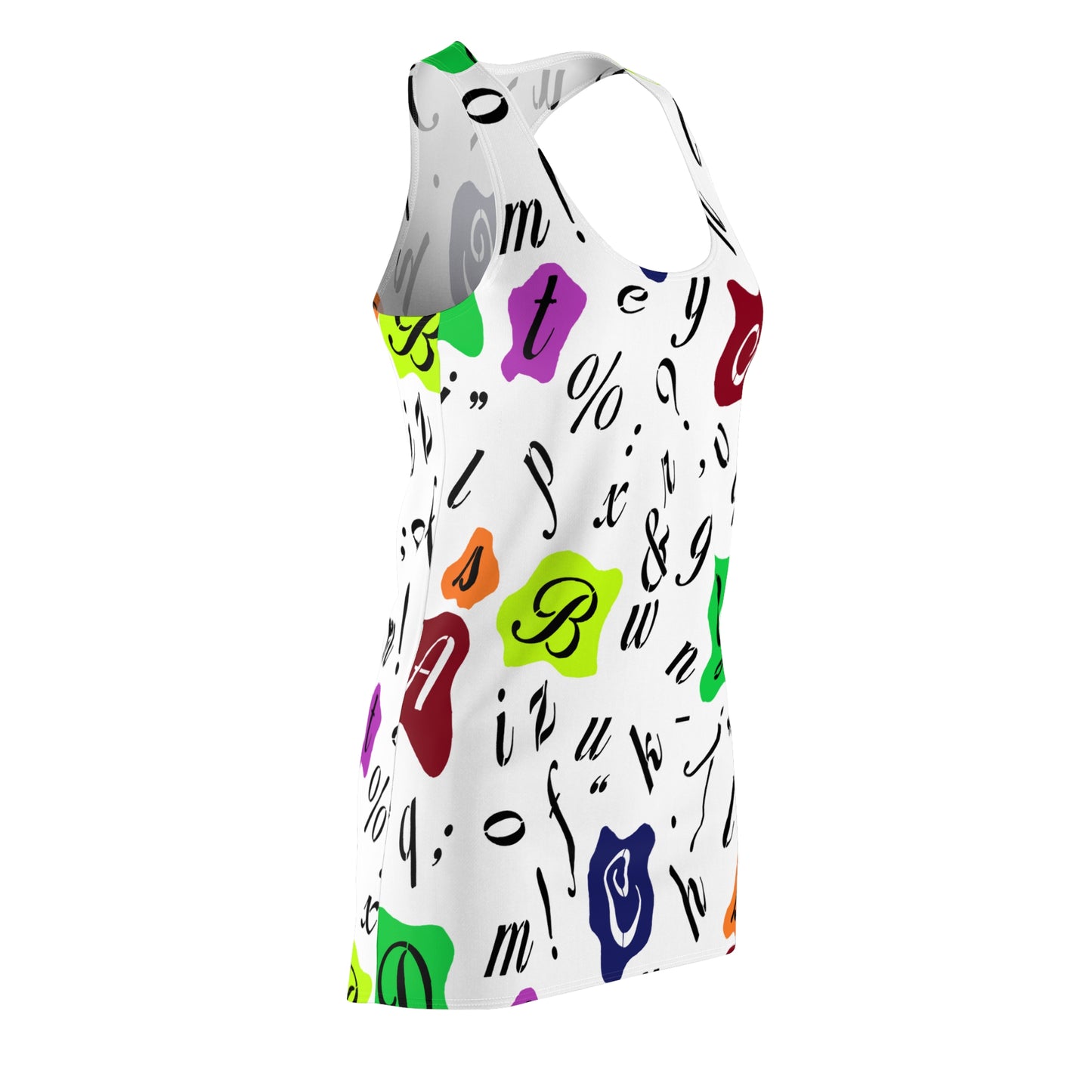 Racerback Dress – Letters Design, Vintage Style
