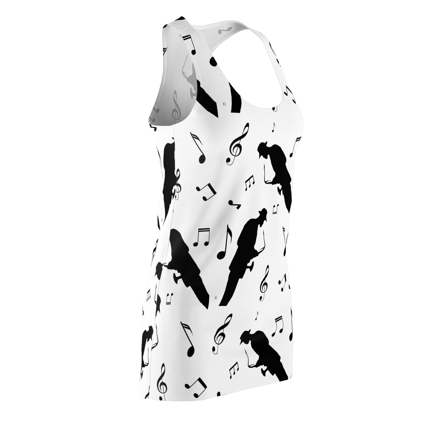 Racerback Dress – Musique Black & White Jazz Notes