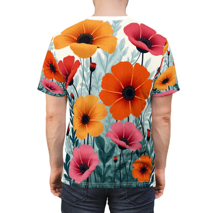 Unisex AOP Cut & Sew Tee – Retro Floral