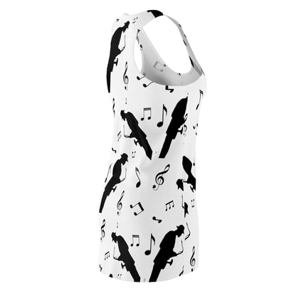 Racerback Dress – Musique Black & White Jazz Notes
