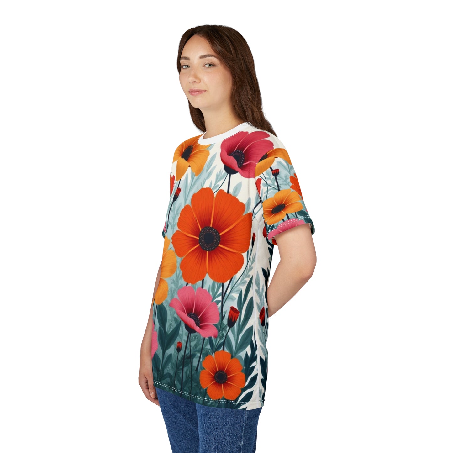 Unisex AOP Cut & Sew Tee – Retro Floral