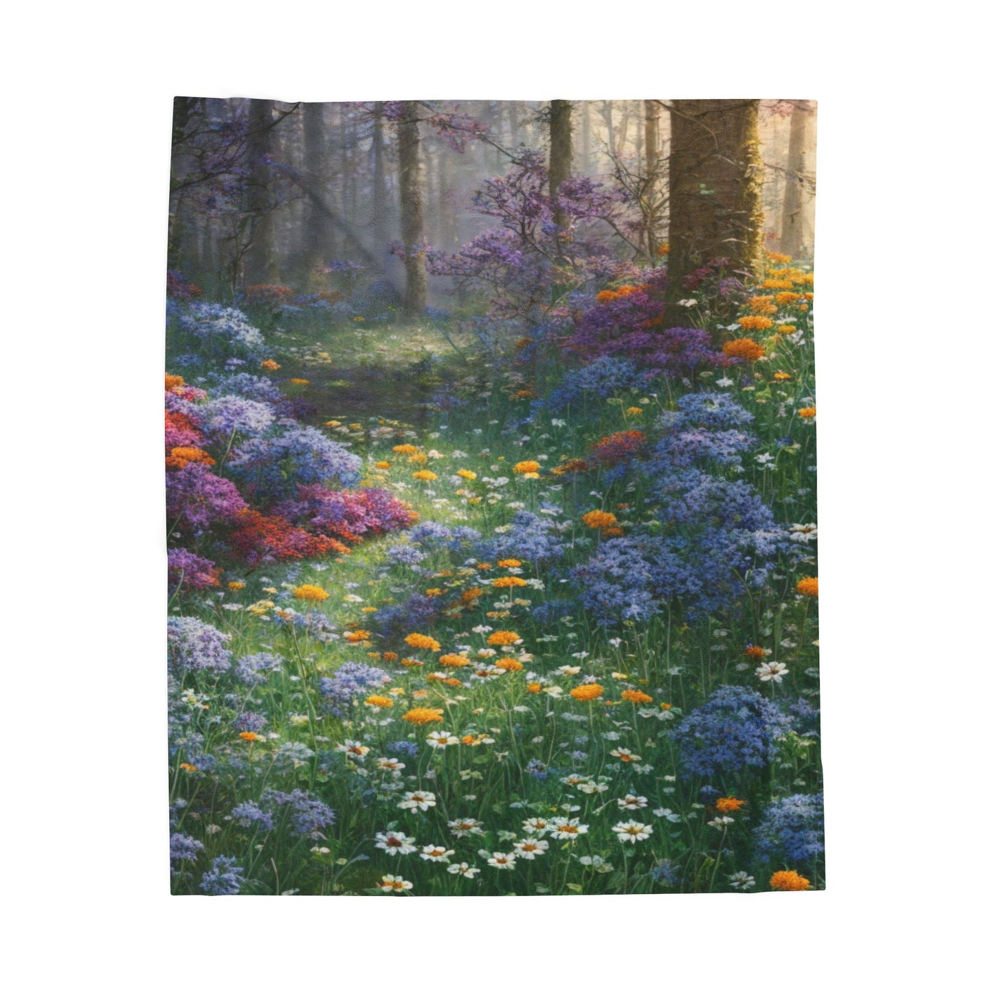Velveteen Plush Blanket – Whispers of a Blooming Forest