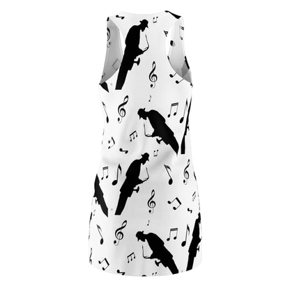 Racerback Dress – Musique Black & White Jazz Notes