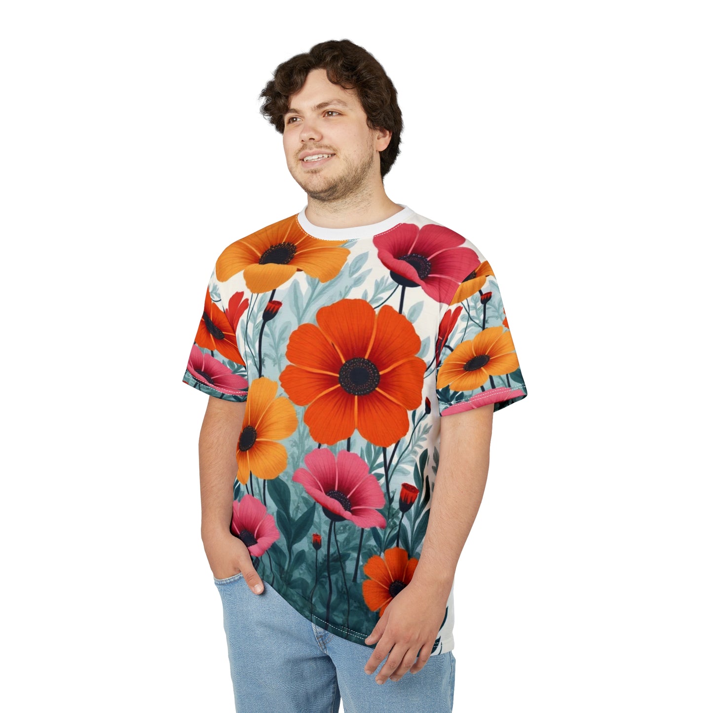 Unisex AOP Cut & Sew Tee – Retro Floral