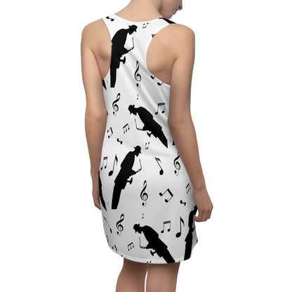 Racerback Dress – Musique Black & White Jazz Notes