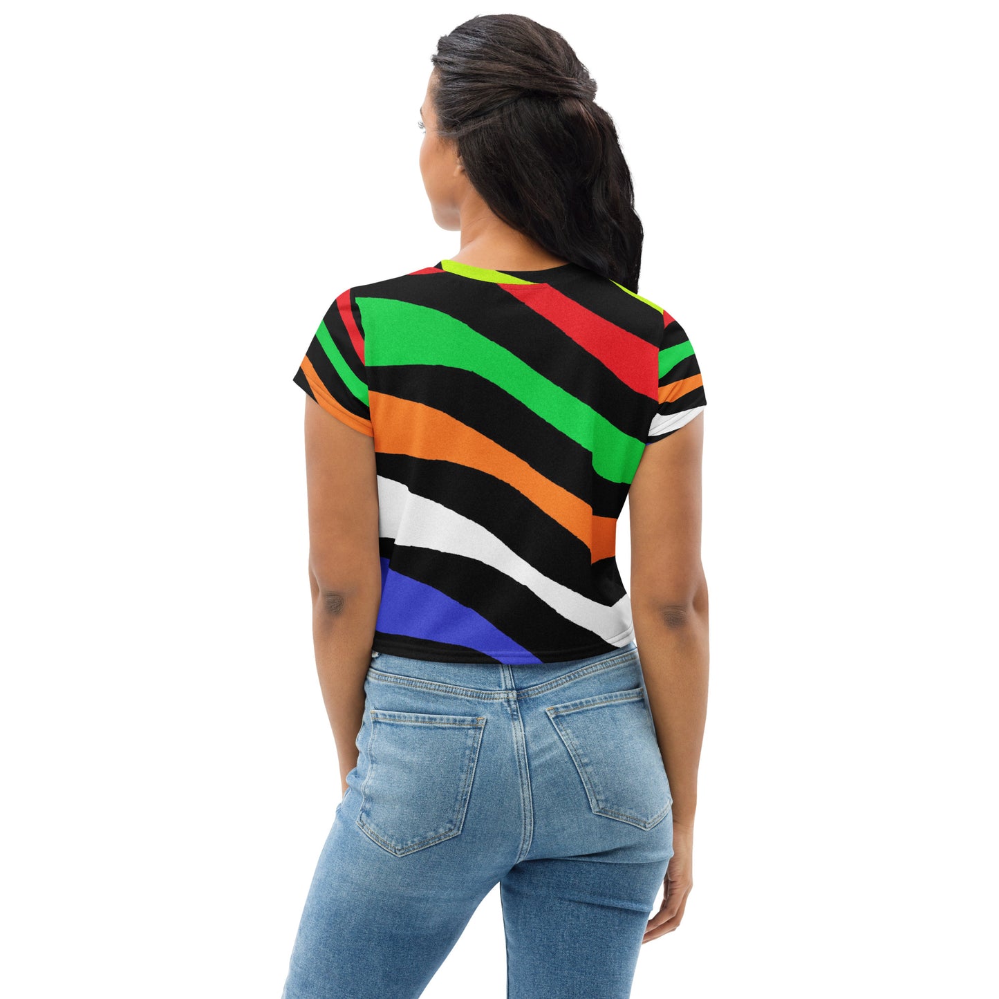Retro Abstract Crop Tee – Courbes Design