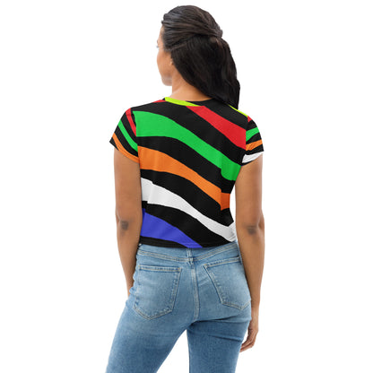 Retro Abstract Crop Tee – Courbes Design
