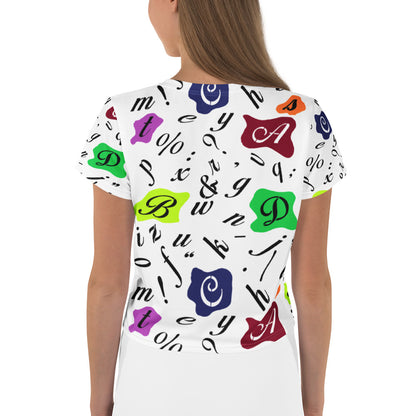 Retro Abstract Crop Tee – Letters & Typography Art