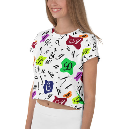 Retro Abstract Crop Tee – Letters & Typography Art