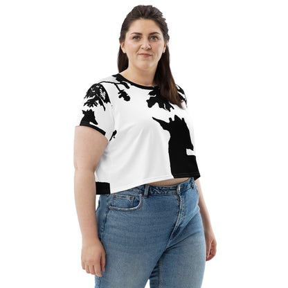 Silhouette Crop Tee – Deer Design