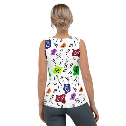 Sublimation Cut & Sew Tank Top – Retro Letters Design