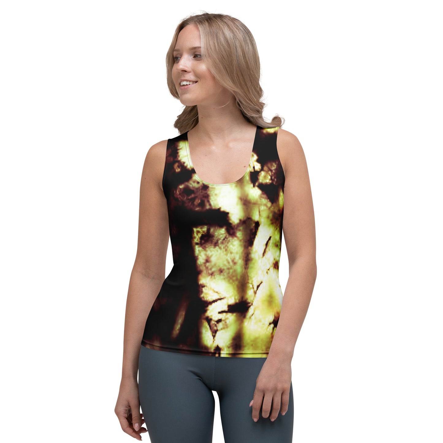 Sublimation Cut & Sew Tank Top – Abstract Golden Glow Art