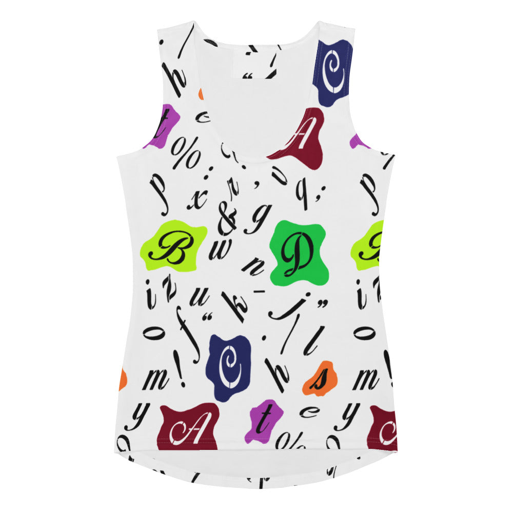 Sublimation Cut & Sew Tank Top – Retro Letters Design