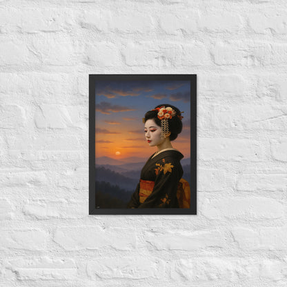 Framed Poster – Modern Rising Sun Geisha