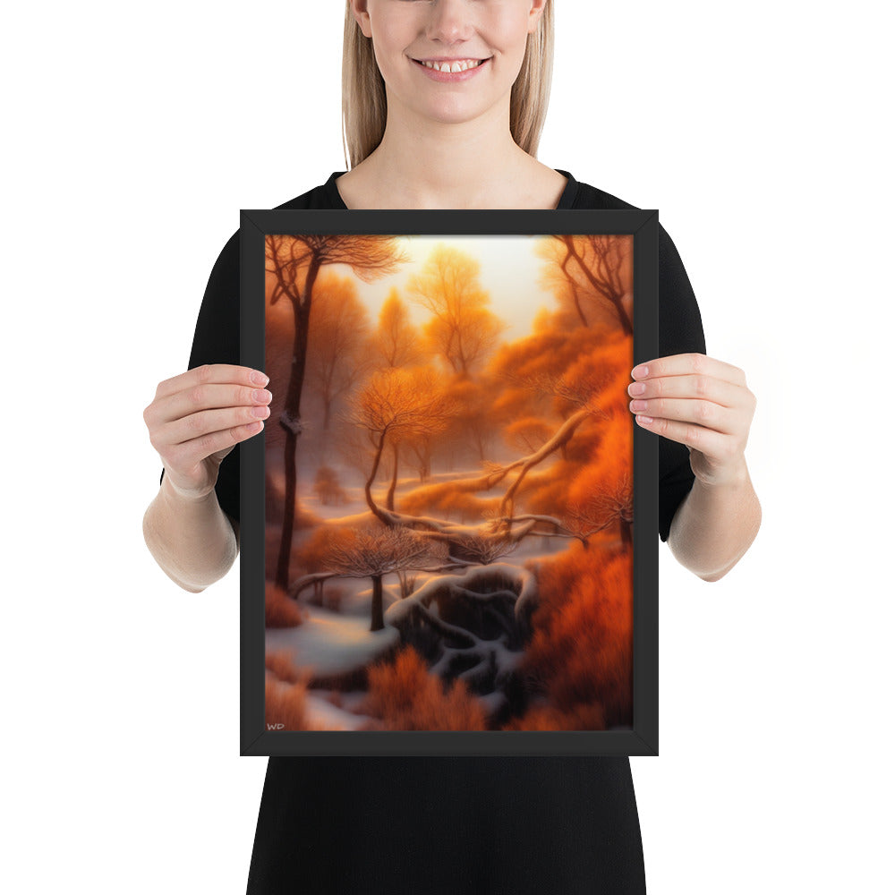 Framed Poster – Golden Winter Forest