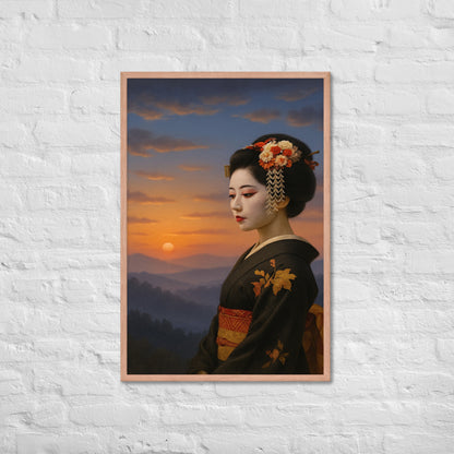 Framed Poster – Modern Rising Sun Geisha