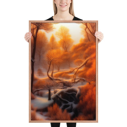 Framed Poster – Golden Winter Forest