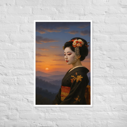 Framed Poster – Modern Rising Sun Geisha