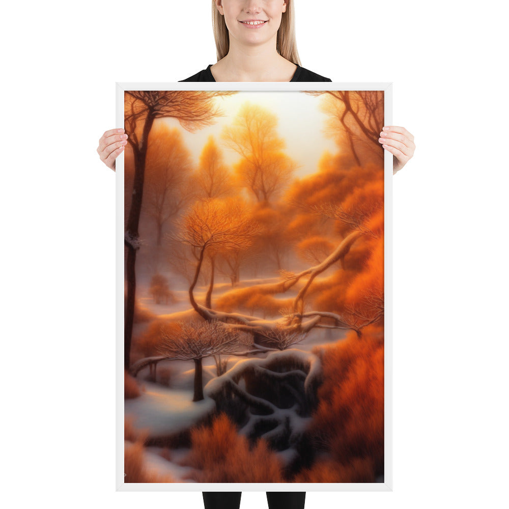 Framed Poster – Golden Winter Forest