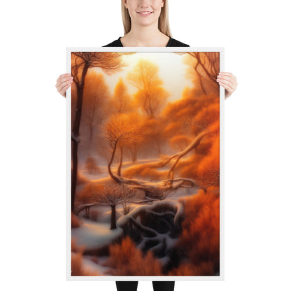 Framed Poster – Golden Winter Forest