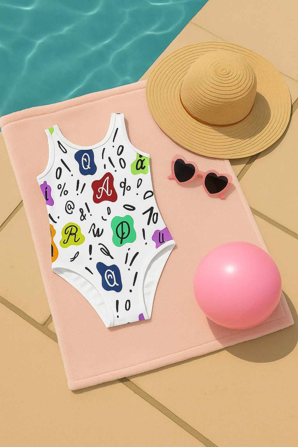 Kids Swimsuit – Letters Design