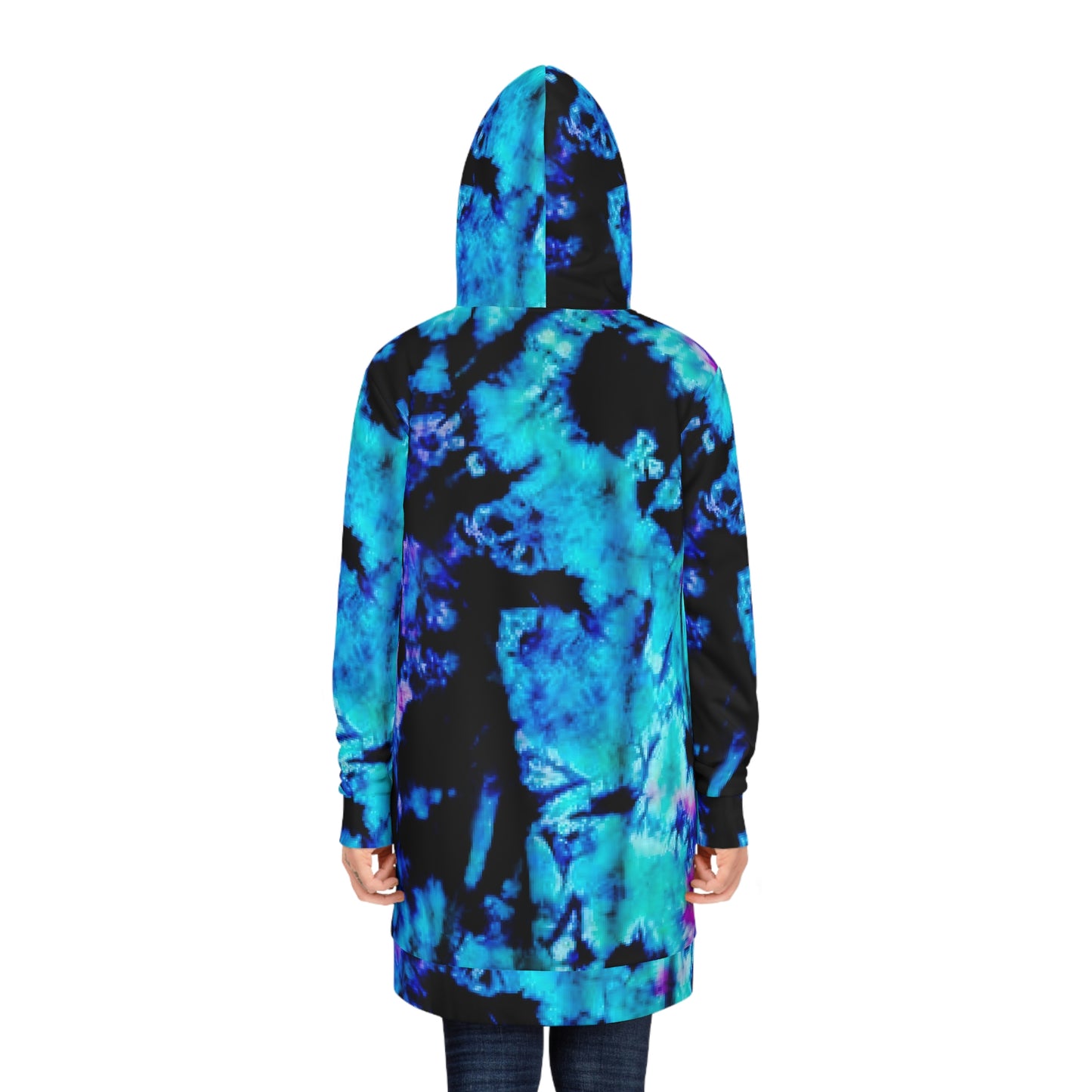 Women’s Hoodie Dress – Cosmic Blue Abstract