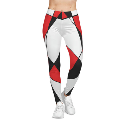 Women’s Leggings – 3 Colors 2 Retro Geometric Red