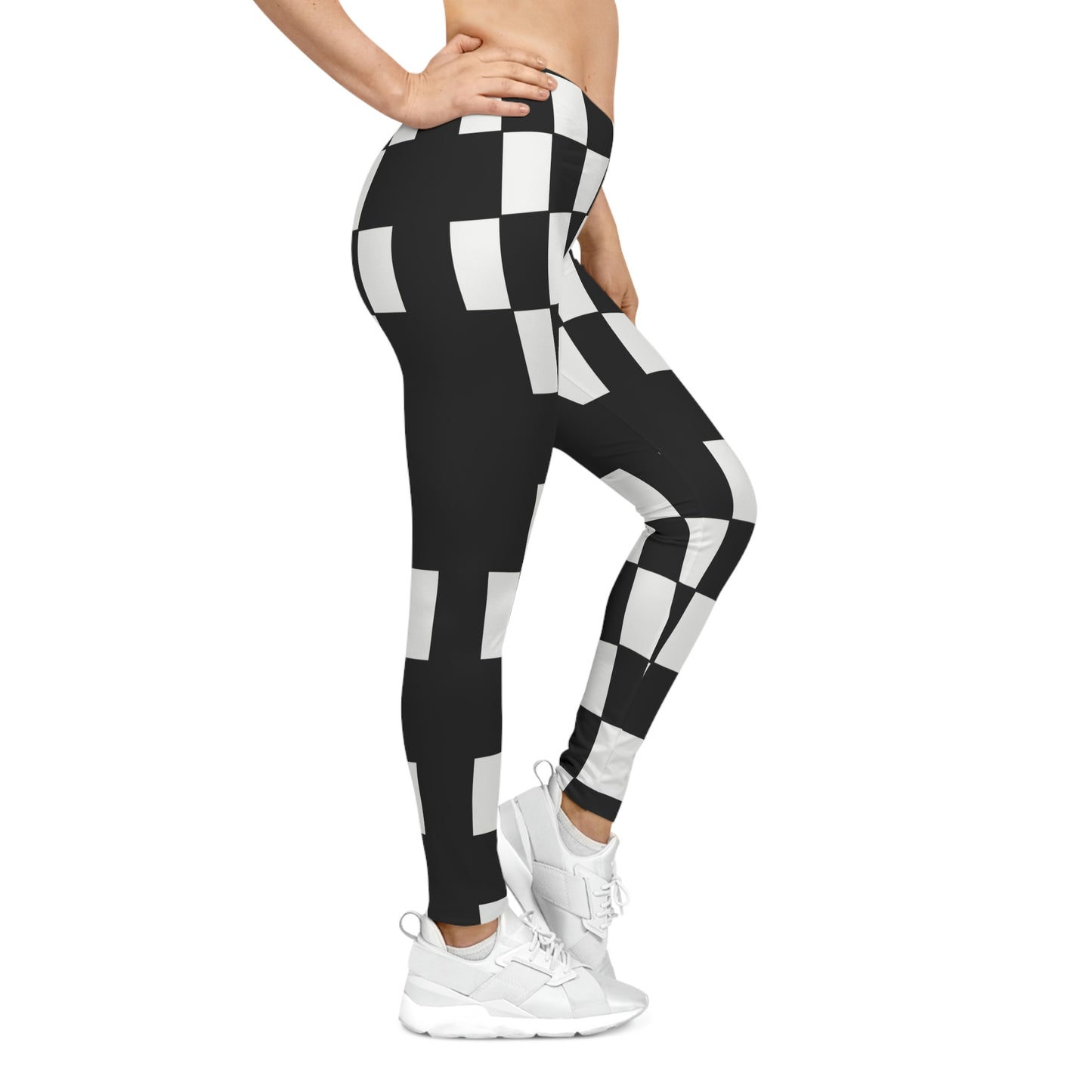 Women’s Leggings – Crossed Illusion 60s Checkered