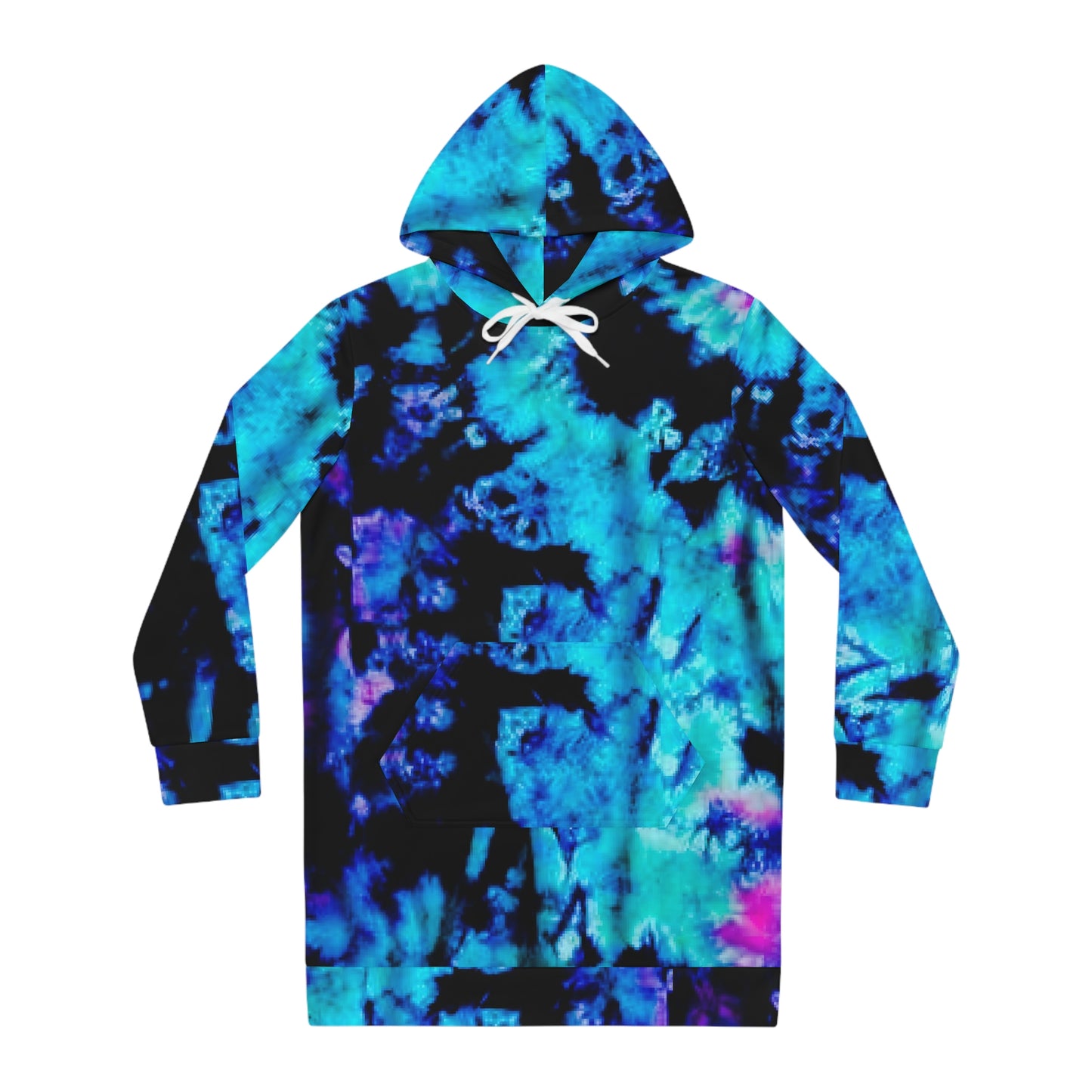 Women’s Hoodie Dress – Cosmic Blue Abstract