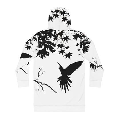 Women’s Hoodie Dress – Black Bird Serenity