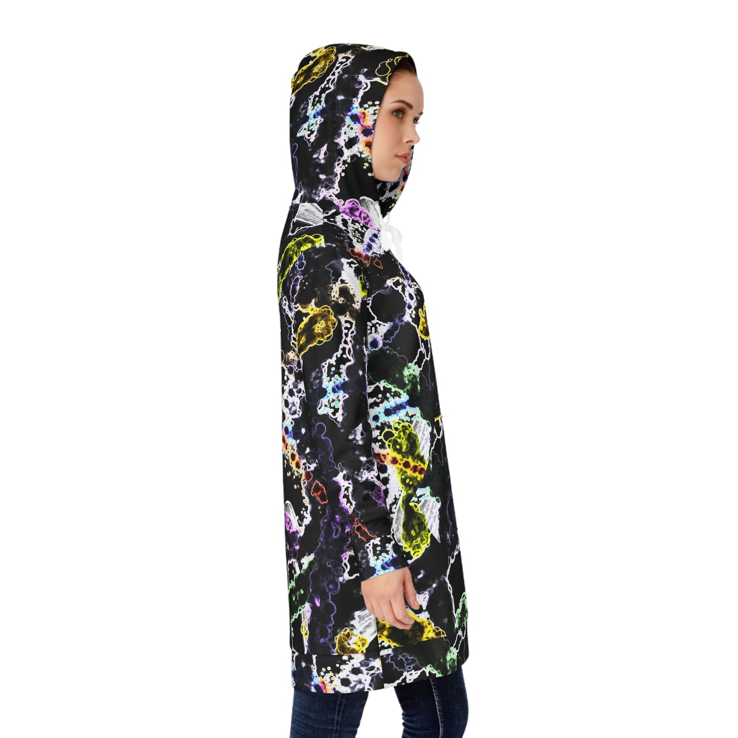 Women’s Hoodie Dress – Organisms Abstract Design