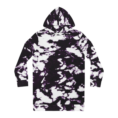 Women’s Hoodie Dress – Monochrome Flow Abstract