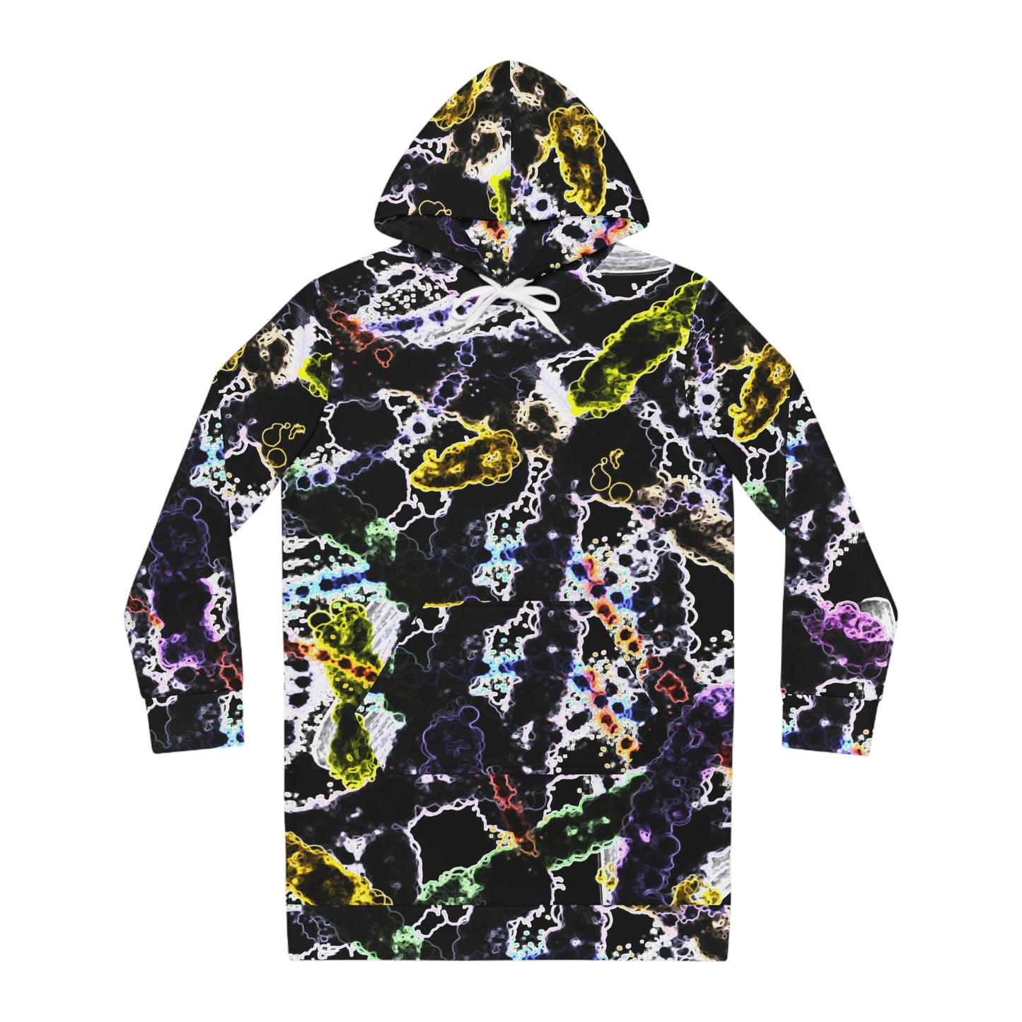 Women’s Hoodie Dress – Organisms Abstract Design