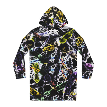 Women’s Hoodie Dress – Organisms Abstract Design