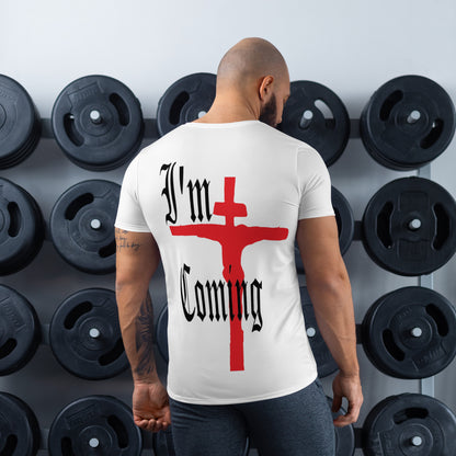Men’s Athletic T-Shirt – I’m Coming 2 Gothic Christian Art