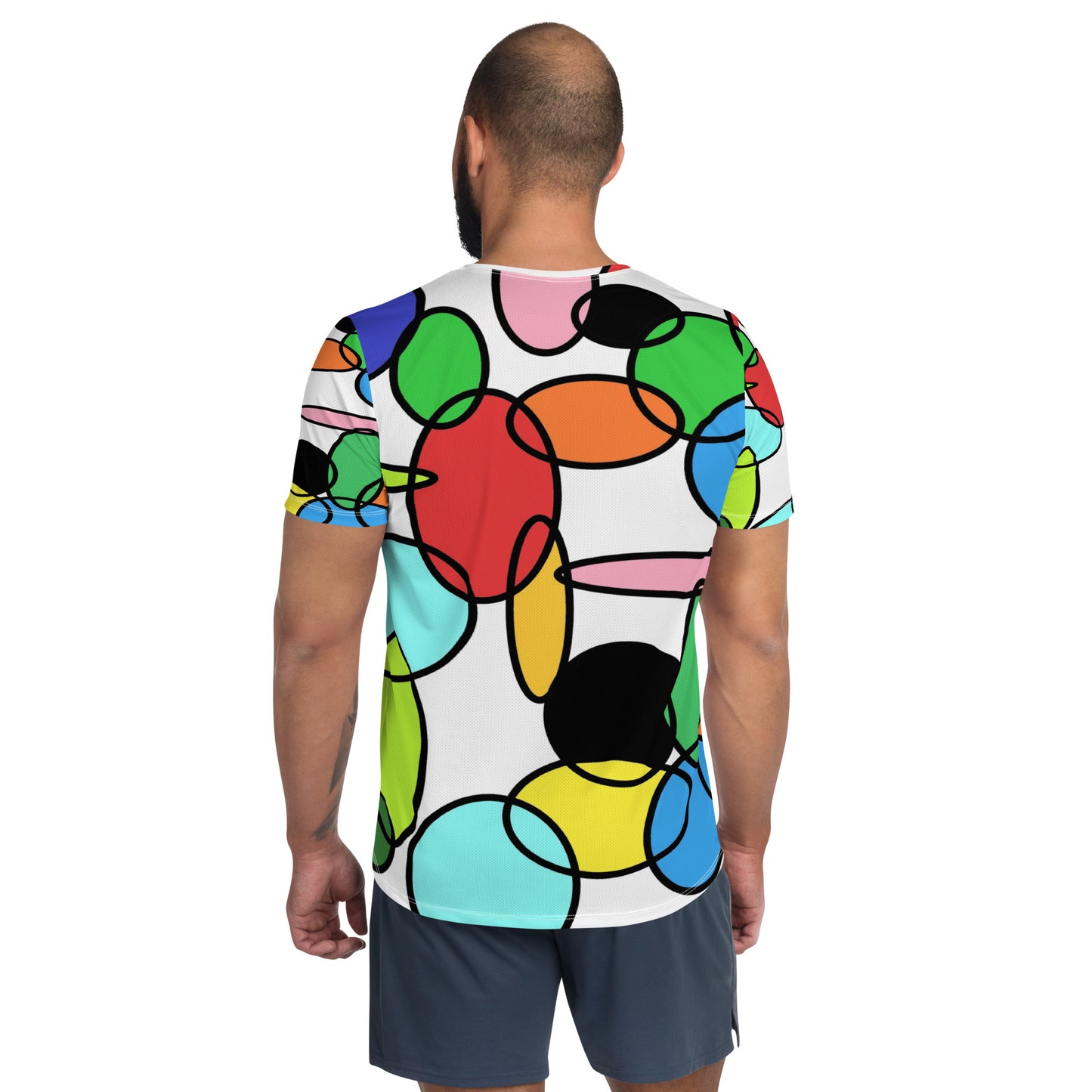 Men’s Athletic T-Shirt – Chain Retro Abstract Design