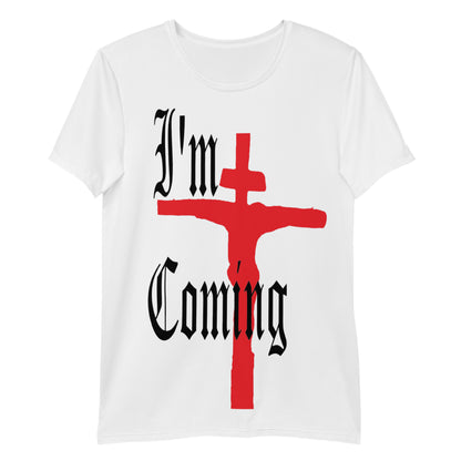 Men’s Athletic T-Shirt – I’m Coming 2 Gothic Christian Art