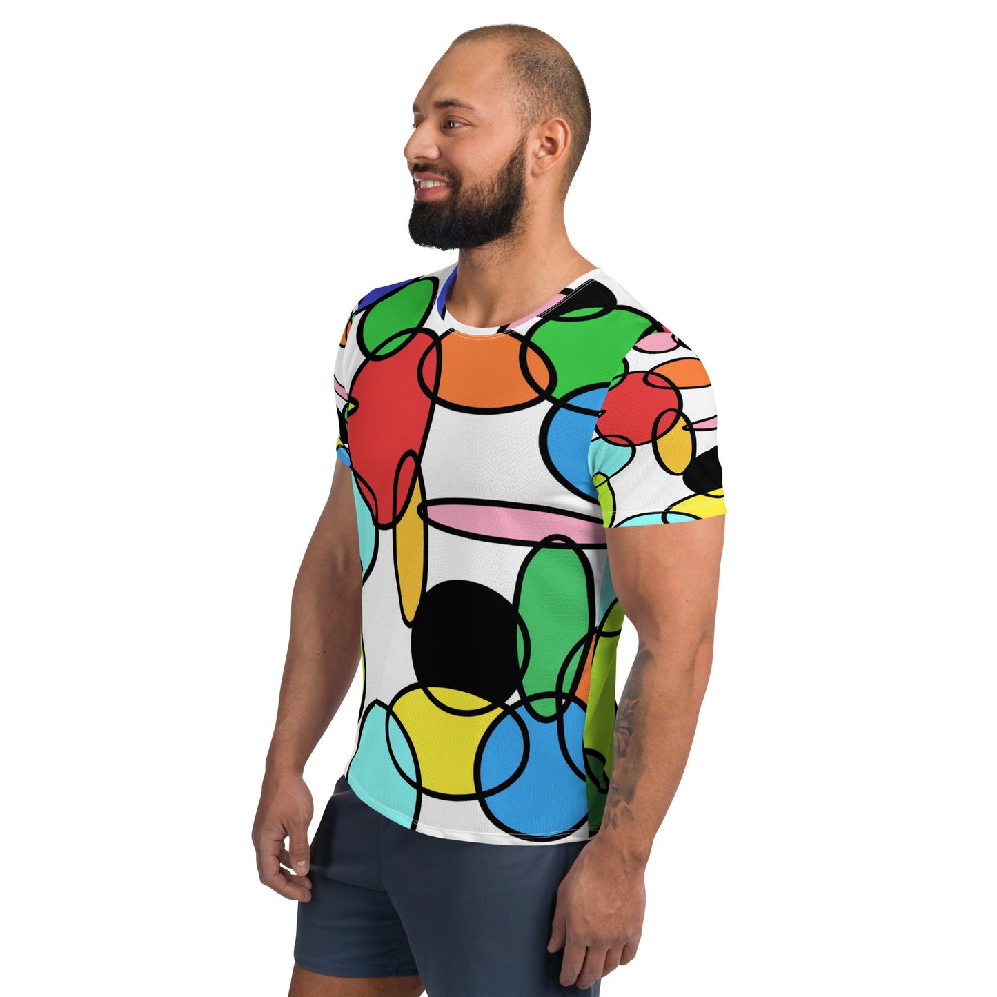 Men’s Athletic T-Shirt – Chain Retro Abstract Design