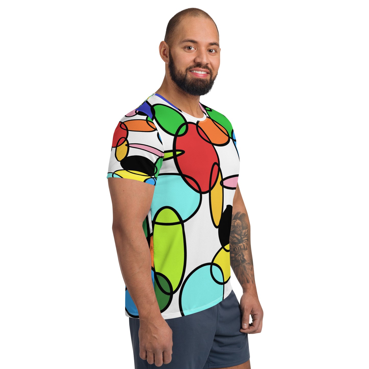 Men’s Athletic T-Shirt – Chain Retro Abstract Design