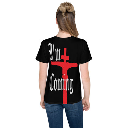 Youth Crew Neck T-Shirt – I’m Coming (Black)