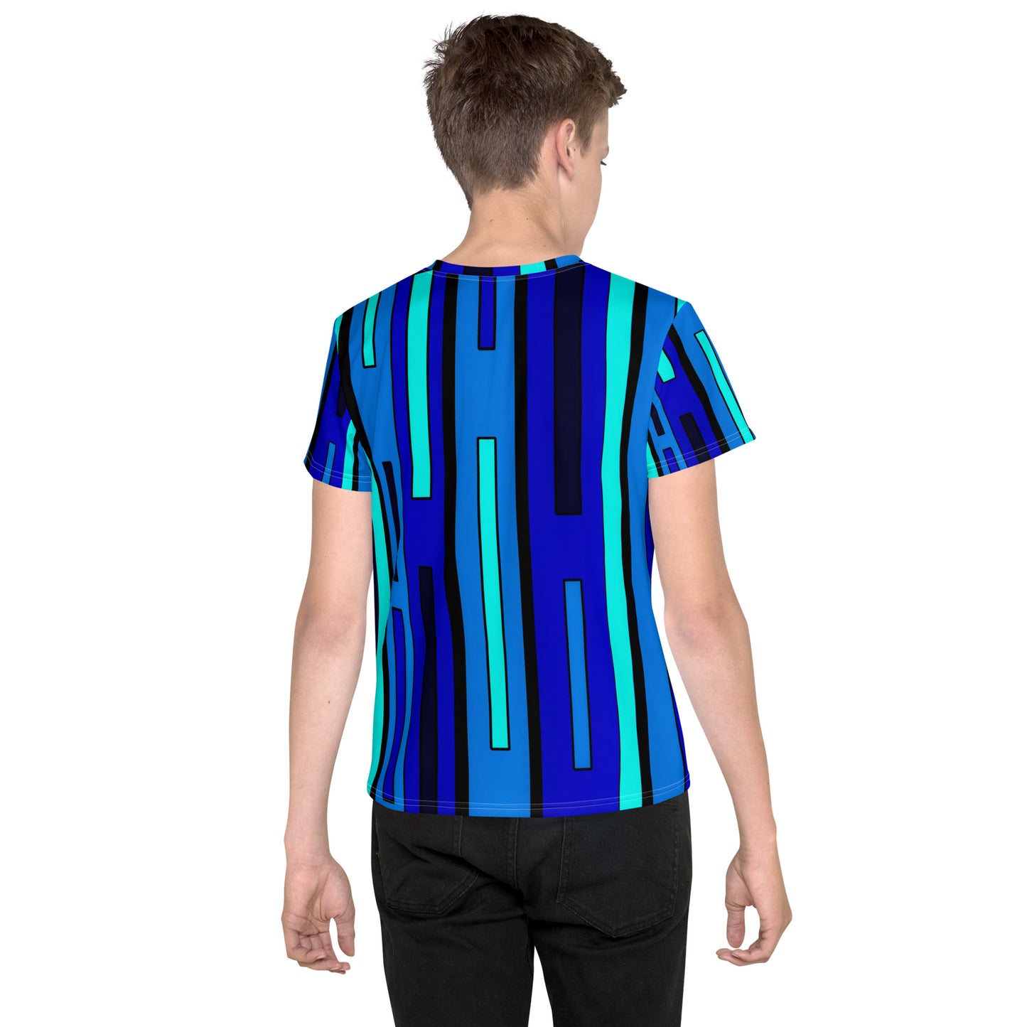 Youth Crew Neck T-Shirt – Traits (Abstract Vintage Style Design)