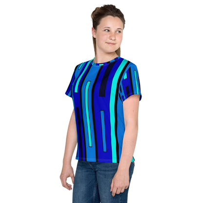 Youth Crew Neck T-Shirt – Traits (Abstract Vintage Style Design)