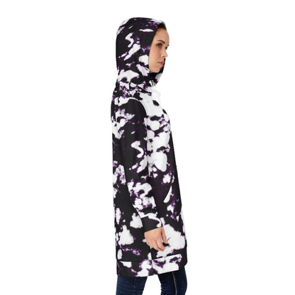 Women’s Hoodie Dress – Monochrome Flow Abstract