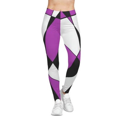 Women’s Leggings – 3 Colors Retro Geometric Purple