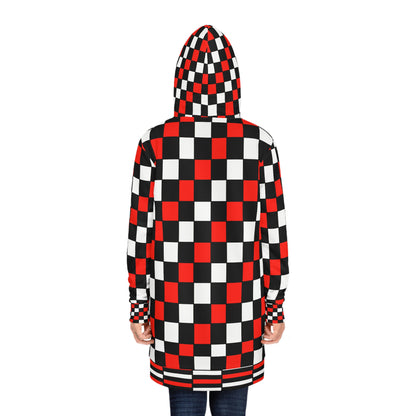 Women’s Hoodie Dress – Retro Checkerboard 60s Style