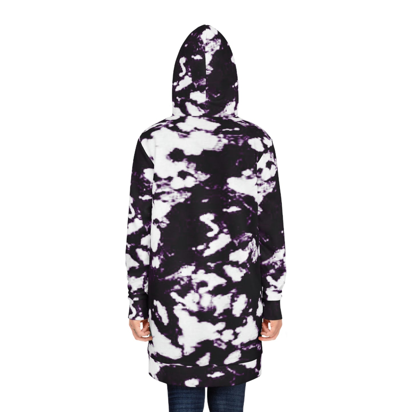 Women’s Hoodie Dress – Monochrome Flow Abstract